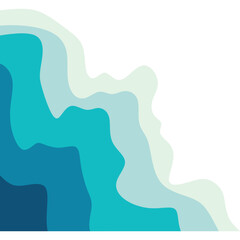 Blue ocean wave corner