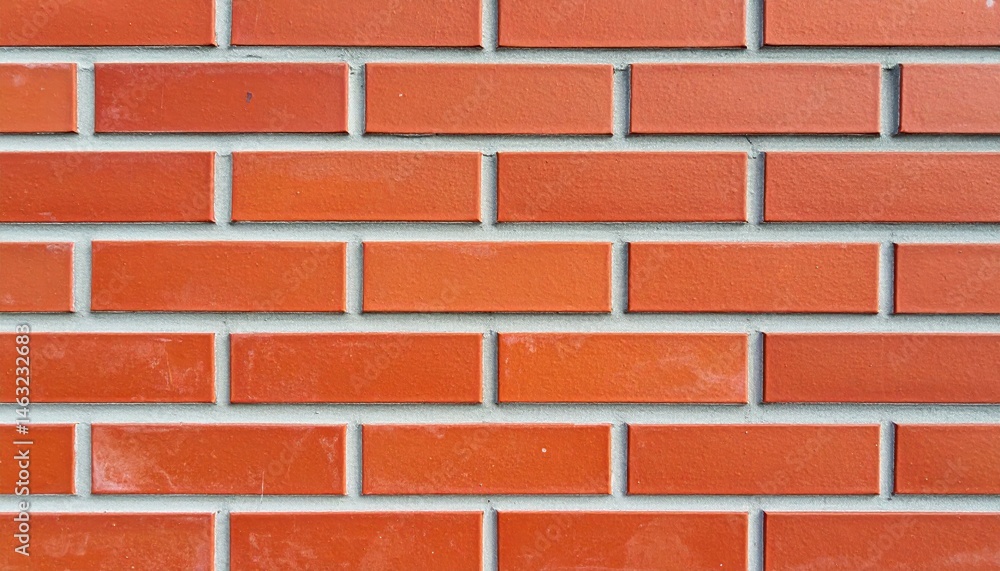 Poster a close-up of a red brick wall, showcasing the texture and pattern of the bricks arranged in a neat,