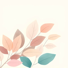 Abstract Leaves in Pastel Colors