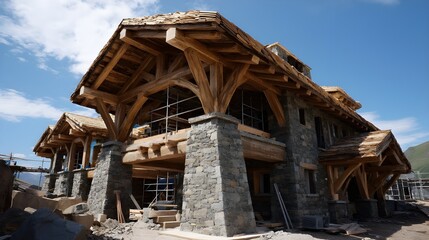 Envision Your Dream Retreat in a Mountain Lodge Under Construction with Breathtaking Panoramic Valley Views