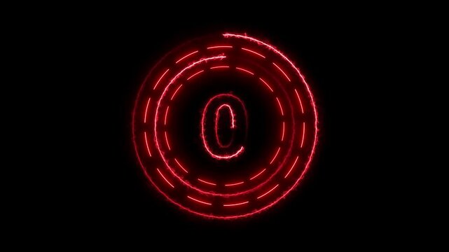 Glowing neon circle 3 seconds countdown animation.Top three countdown animation text ,neon light numbers from 3 to 0.neon text 3 to 0 with interesting circle animation