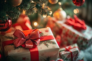 christmas tree and gifts