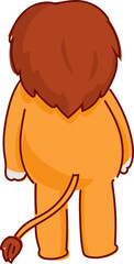 Lion rear view cute cartoon lion vector illustration