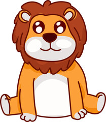 Lion with thumbs up cute cartoon lion vector illustration