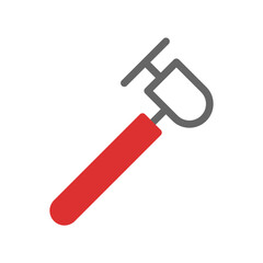 Stylized depiction of an adjustable wrench in minimalist design approach