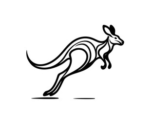Obraz premium Kangaroo icon. Kangaroo silhouette. Vector illustration of a kangaroo.