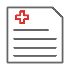 Obraz premium Medical document icon for healthcare, medicine, report, and prescription purposes