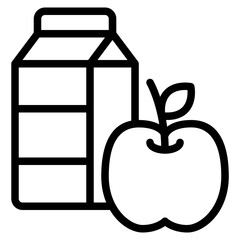 Milk Carton and Apple Icon