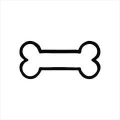 Dog Bone Icon – Vector Pet Snack Outline Silhouette Symbol