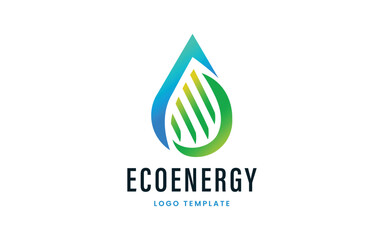 Clean Energy Symbol – Eco Flame and Water Drop Icon