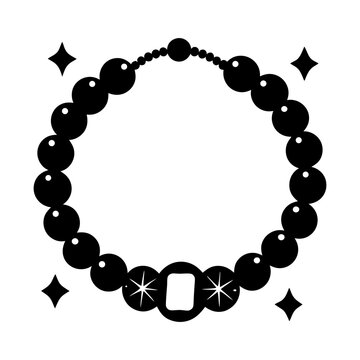 black beaded bracelet with sparkling accents clip art preview