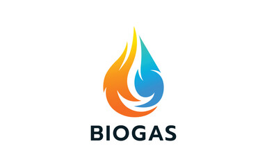 Fire and Water Drop Logo for Oil and Gas Industry