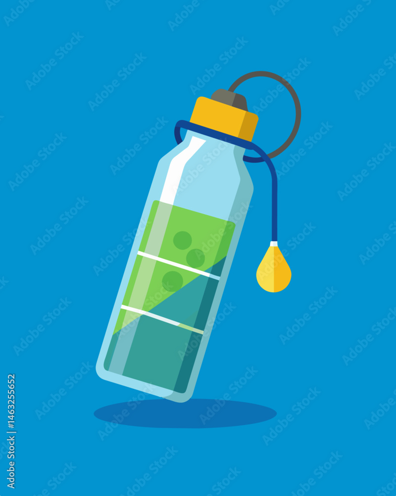 Poster an innovative solarpowered purifying device in the shape of a water bottle perfect for travelers who