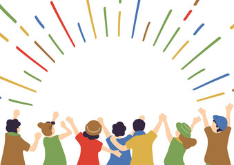 盛り上がる大勢の人達