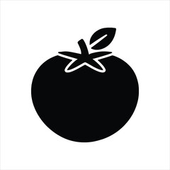 Tomato Icon – Vector Vegetable Silhouette Symbol