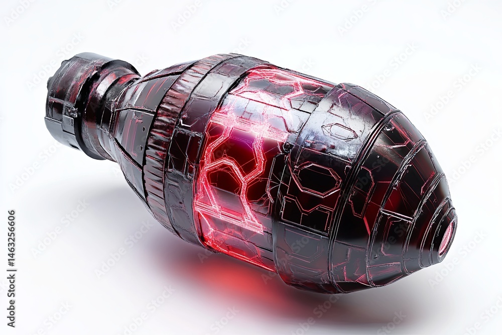 Poster futuristic glowing device with intricate details showcasing advanced technology and design intricaci