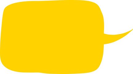 Comic style yellow speech bubble, cartoon communication concept