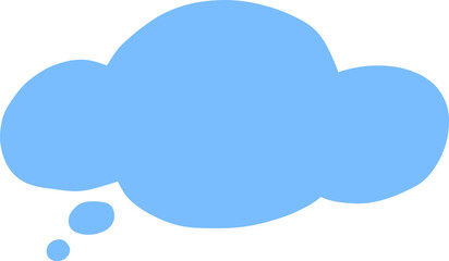 Blue thought bubble, speech balloon for communication concepts
