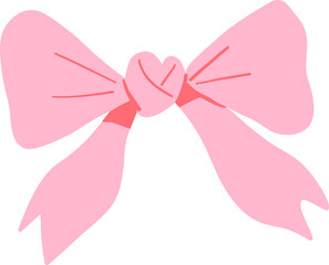 A vector illustration of a cute pink ribbon bow