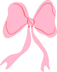Pink bow ribbon for gift and decoration