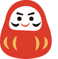 赤いだるまのイラスト