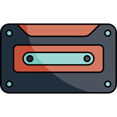 Fototapeta premium Flat Style Illustration of a Vintage Cassette Tape