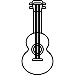 Flat Vector Illustration of an Acoustic Guitar
