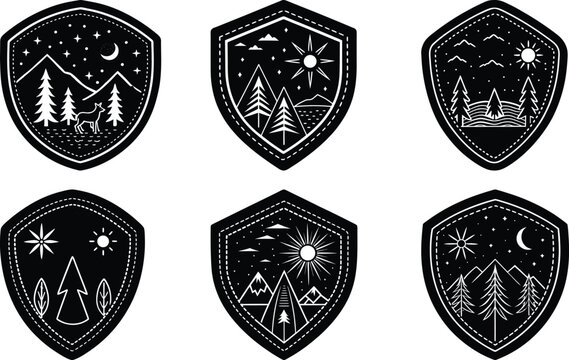 Custom Fabric Patches silhouette vector