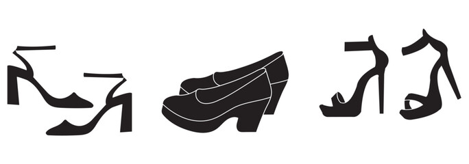 Vector sexy legs, High heeled shoes. Part of the woman's and Girl body.