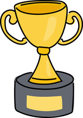 Golden trophy cup cartoon sport vector illustration