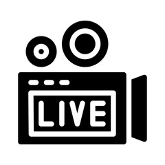 live streaming glyph icon