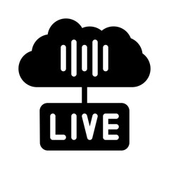 live streaming glyph icon