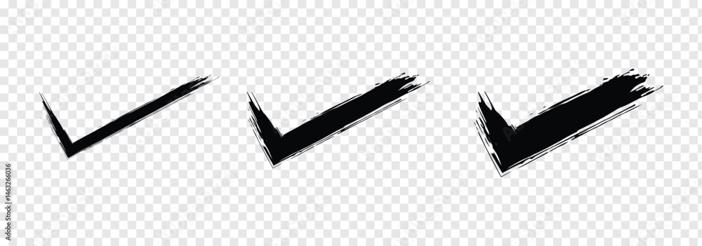 Poster brush check mark icon button set. check box icon with right and wrong buttons and yes or no checkmar