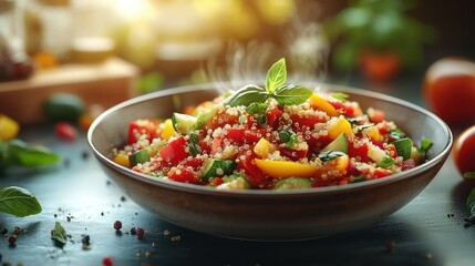 Vibrant quinoa salad with vegetables