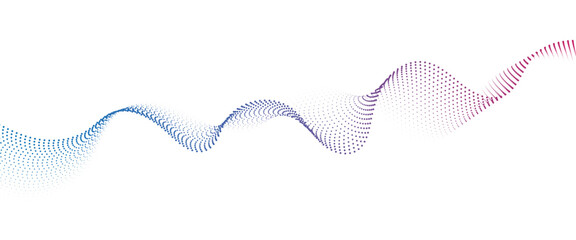 Fototapeta premium Flowing Dot Wave halftone gradient pattern on transparent background 