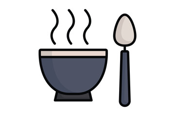 Food icon. colored outline icon style. icon related to served food. catering elements vector illustration