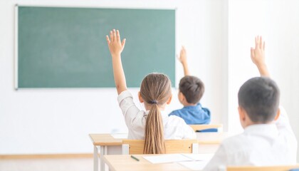 手を挙げている子ども達