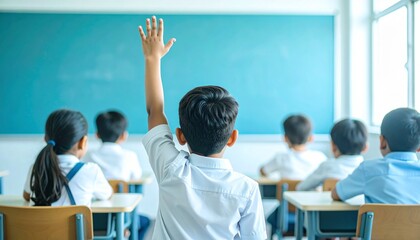 手を挙げている子ども達