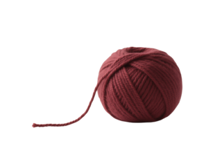Ball of Red Wool Yarn on Black Background