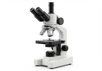 A microscope on a white background