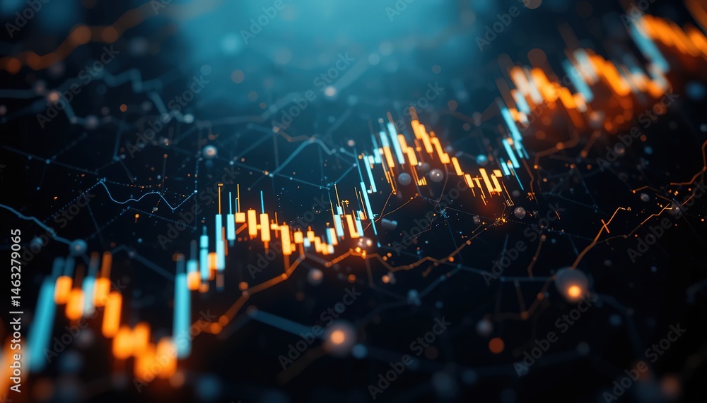 Aufkleber abstract financial data visualization with dynamic charts