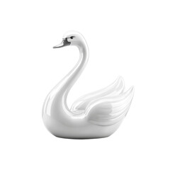 Fototapeta premium Elegant White Porcelain Swan Figurine - Home Decor Accent