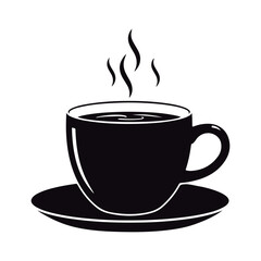 Minimalist Hot Drink Cup with Steam.
