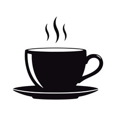 Minimalist Hot Drink Cup with Steam.

