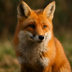 Fototapeta premium Portrait of Red Fox in Forest – Wildlife Close-Up with Natural Light