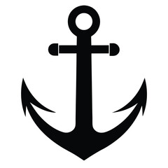 Anchor icon vector Silhouette illustration 