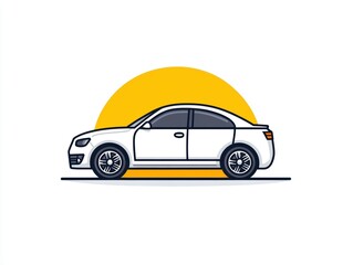 Fototapeta premium Simple car silhouette