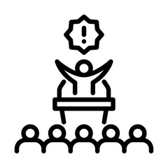 dictatorship outline icon. figure  line art illustration.