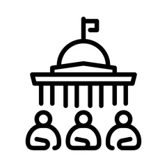 government outline icon. politics line art illustration.
