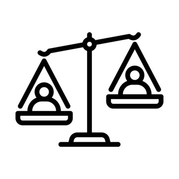 injustice outline icon. inequality line art illustration.